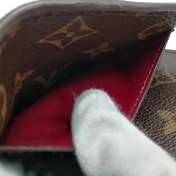 Authentic Louis Vuitton Brown Monogram Leather Wallet mn382-030426